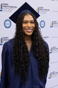 Portrait of Valedictorian Abiona M. Melancon at Commencement