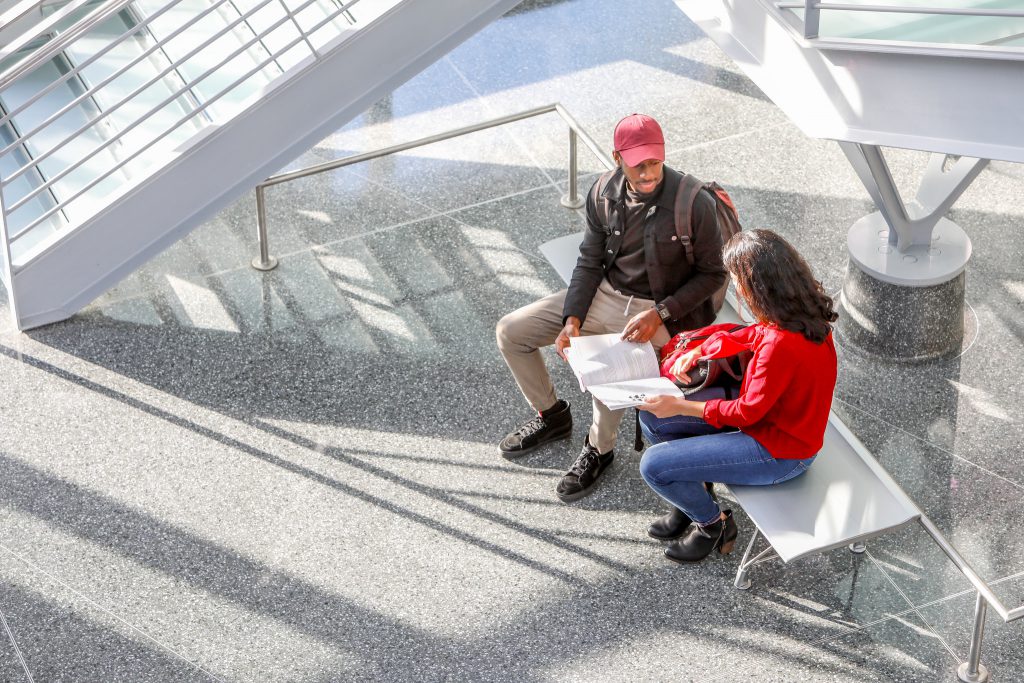 Students studying in the Gateway Center