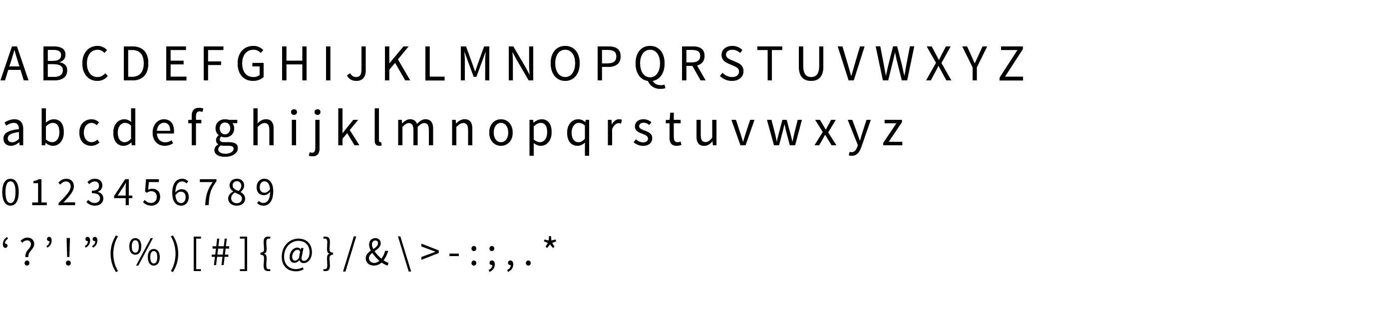 Type Specimen Source Sans Pro Regular