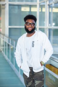 Student Jeffrey in the Gateway Center