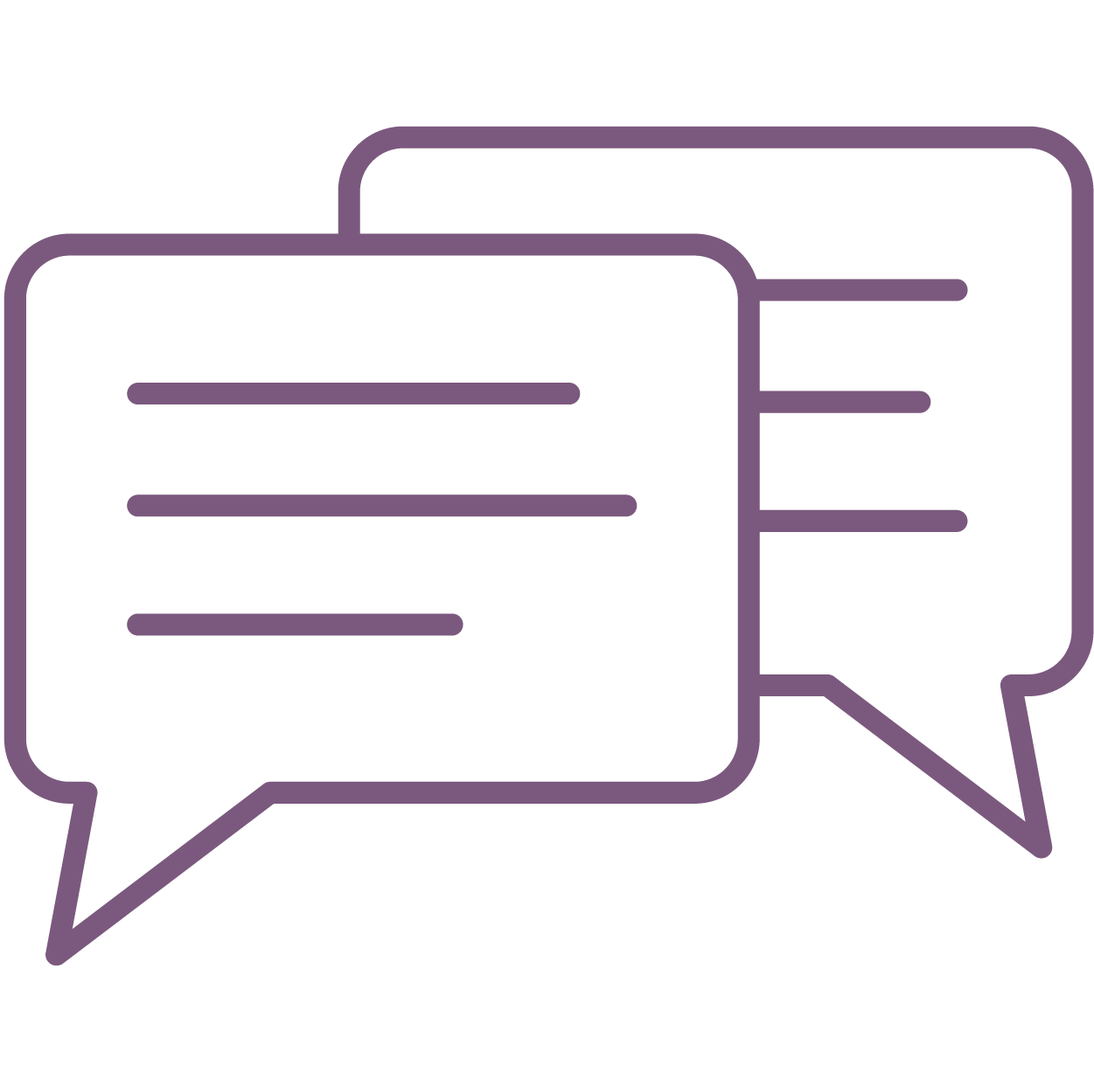 two chat bubbles